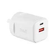 3sixT Wall Charger GaN 35W USB-C PD + QC27W USB-A(Max 15W) - White