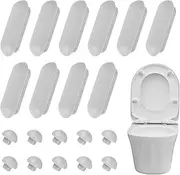 20Pcs Plastic Toilet Seat Buffer Replacement - Lid Bumper and WC Seat Buffer for Toilet Lid (Gray)