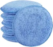 6 Pack 5 Inch Microfiber Wax Applicator Pads Buffing Detail Polishing Foam Pads