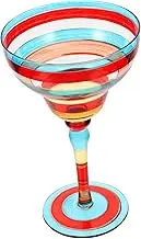 TIDTALEO Painted Margarita Glass Artistic Cocktail Glassware Unique Decorative Drinkware for Parties Home Decor Transparent Design Present for Margarita Lovers