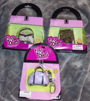 3 Tiny Totes Miniature Handbags Graffiti-Girl Bowl Me Over Outta Site