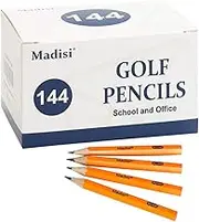Madisi Golf Pencils 2 HB Half Pencils 3.5" Mini Pencils Pre-Sharpened 144 Count