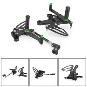 CNC Aluminum Rearsets Footpegs Green For Kawasaki Z400 / Ninja 400 2018 -2022