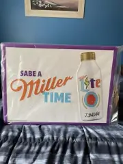 Miller Lite Signed by J.Balvin Tin Tacker Spanish Version New 24 x 18 inches