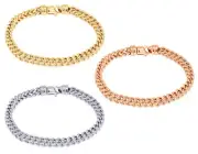 Hollow Franco Chain Bracelet 6MM 10K Gold 7"-9"