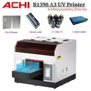 ACHI A3 UV Printer Direct Printing Epson1390 3D Cylindrical Embossed Printing AU