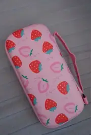 Pink Strawberry Travel Carrying Case for Nintendo Switch and Switch OLED