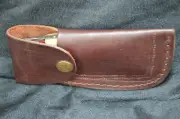Leather Case Knife Belt Holster Flap Snap Sheath Fits 5-1/4" Folding Knife