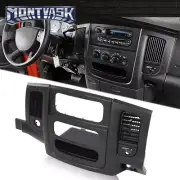 Fit For 02-05 Dodge Ram Dash Radio Bezel Climate Trim Panel Vents Storage Black