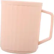 Hoement Toothbrush Cup Toothbrush Holders Travel Coffee Cups Bath Rinse Cup Cups with Handles Coffee Cup Rinse Cup for Bath Ribbed Coffee Cups Washing Cup Pp Pink re-usable