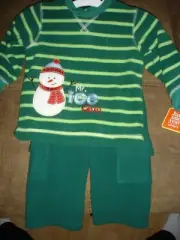 NWT 12 m months Carter's Mr. Ice Guy snowman fleece pant set Just One Year