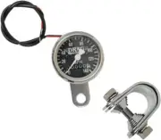 DS 1-7/8" Mini Mechanical Speedometer w/LED 2240:60 Black Face
