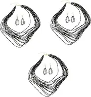 [SHERCHPRY] Sets Necklace Earrings Kit Fashionable Multi-layered Necklace Beads Set for Women's Party