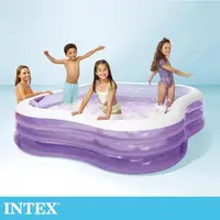 在飛比找momo購物網優惠-【INTEX】方型紫色大型戲水游泳池229x229x56cm
