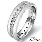 Round Pave Eternity Wedding Diamond Mens Dome Band Ring 14k White Gold 0.75Ct