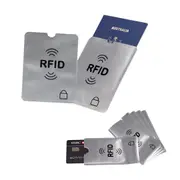 7X RFID Blocking Sleeves Secure Passport Credit Card ID Protector Anti Theft Scan Safe Holder Blocker Identity Prevention Aluminum Foil Slim Silver