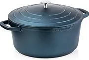 [Westinghouse] Performance Series Cooking Pot - 24 cm Coated Stewing Pot - Casserole Pot for Induction, All Hobs and Oven-Safe - Includes Handle Holder - Blue, WCCC0095024BL