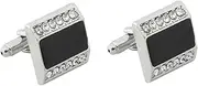 [JYHLSHBA] Cufflinks For Men 1 Pair Of Square Diamond Zircon Cufflinks Men'S French Shirt Cufflinks
