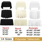Polyester Dining Table Covers Cloth Round Rectangle Tablecloth for Wedding Party