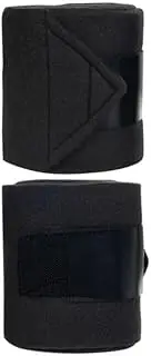 Tack Shack of Ocala HKM Innovation Polo Wraps Set of 4, Polo Wraps for Horses, Bandages, Bandages for Horses, Fleece Polo Wraps, Fleece Bandages 300cm (Black)