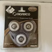 3 NewNorelco MicroAction Replacement Heads Double Fit Cut Rotatract HQ4