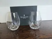 Waterford Lismore Essence Stemless Crystal Wine Glasses For Deep Reds. Set of 2
