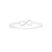 Silver Cz Infinity Bangle in Clear