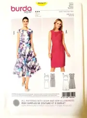 NEW Burda Sewing Pattern 6529 Dress With Pleated Neckline, Band At Waist SZ 8-18