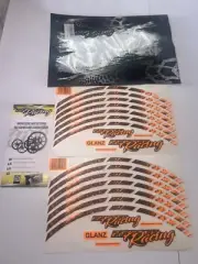 Edge Wheel Rim Stickers Neon Orange Wall Decals For 16, 17, 18, 19" GLANZ