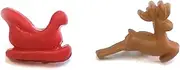 [Miniblings] Reindeer Sleigh Stud Earrings Santa Claus Handmade Fashion Jewellery I Earrings Stud Earrings, 15mm, Plastic
