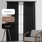 QUICKFIT: BOND PINCH PLEAT BLOCKOUT CURTAINS ENVIRO BLACKOUT white black latte