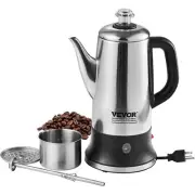 12-Cup Electric Percolator Coffee Pot, 304 Stainless Steel Coffee Percolator