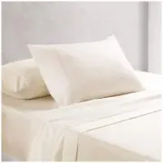 Onkaparinga Cotton Rich 1500 Thread Count Sheet Queen 4 Piece Set Cream