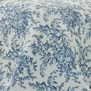 NEW! ~ COZY FRENCH SHABBY COUNTRY SOFT LIGHT BLUE WHITE FLORAL LEAF QUILT SET