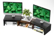 Simple Trending Monitor Stand Riser Adjustable Angle Computer Desk Black Extend