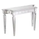 45 Silver Mirrored Glass Free Form Console Table