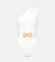 [Balmain] Balmain One-shoulder swimsuit UK 12 white