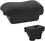 Compatible For Peugeot 208 Armrest Box Storage Box 2012 2013 2014 2015 2016 2017 2018 Auto Parts Interior Center Console Organizer(C2 Red line No USB)