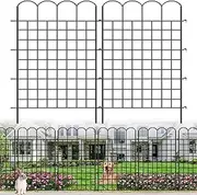 10 Panels Decorative Garden Fence for Yard, 32 in(H) X 29 in(L) Tall Garden Dog Fencing Animal Barrier, Rustproof No Dig Decorative Metal Temporary Fencing Stakes for Dogs, Flower Vegetable Bed, Patio