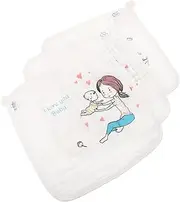 GREENADSCAPE 3pcs Cotton Towels Soft Washcloths for Newborns Highly Absorbent Face Cleaning Burp Cloths Multi Purpose Saliva Towels Skin Friendly