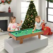 Costway4 in 1 Combo Game Table Set with Billiards for Kids and Adults-Brown