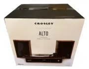 Crosley Alto Shelf System CR7019A-WA - 3 Speed Turntable, 2 Speakers, Bluetooth