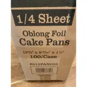 (100 Pack) 1/4 Size Sheet Baking Cake Pans 12.75 x 8.8025 Aluminum Foil Tray