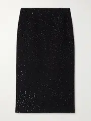 [SHUSHU/TONG] SHUSHU/TONG - Sequined Wool-blend Tweed Midi Skirt - Black - UK 14 UK 14 Black