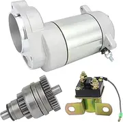 Starter Motor & Bendix & Relay Set,Compatible With Polaris Xplorer Trail Blazer Big Boss Sportsman Xpress 400 350 300 250 3084403 3083760