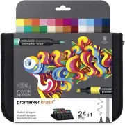 Winsor & Newton Promarker Brush Set of 24 Student Designer Twin Tip