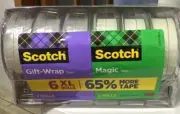 3M Scotch Magic & Gift Wrap Tape 6 XL Rolls 65% More Tape (1100"+6600")