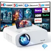 Projector with WiFi and Bluetooth, 13000L 4K Supported Native 1080P Projector...