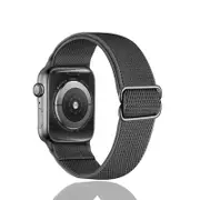 Nevenka Stretchy Solo Loop Strap 38/40/41mm 42/44/45mm Adjustable Elastics Weave Strap for iWatch Series7/6/5/4/3/2/1 SE-Black