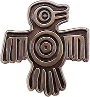 [Pinstant] Aztec Spirit Bird Symbol Indigenous Mexico Mexican Empire Mayan 1.2" Enamel Pin Badge, 1.2 Inches, Enamel, enamel